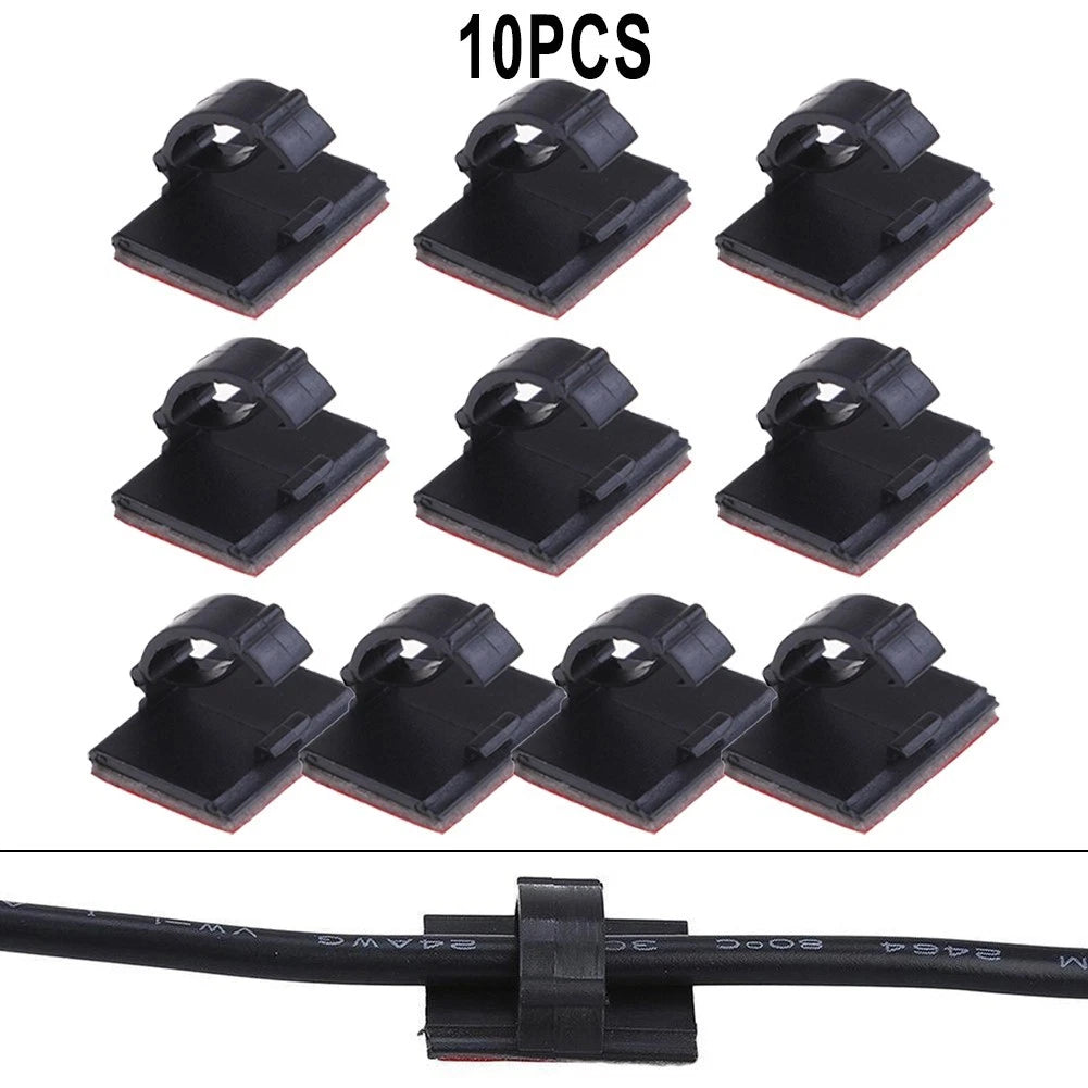 10X Self-Adhesive Wire Tie Cable Clamp for Dash Cam