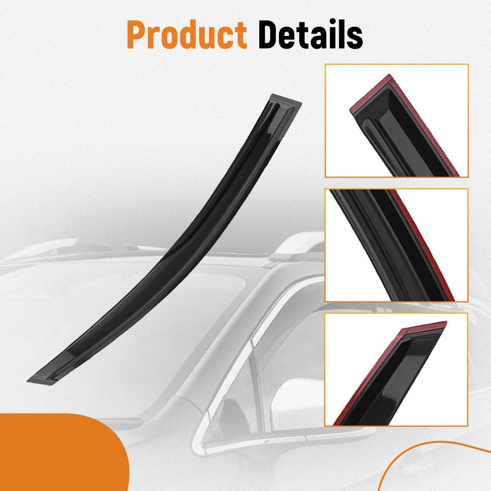 Set of 4 Wind Visors for Nissan Sentra (2013–2019) Black Outside Mount Rain Guards