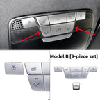 9pcs Silver Roof Reading Lamp Button Patch for Mercedes Models