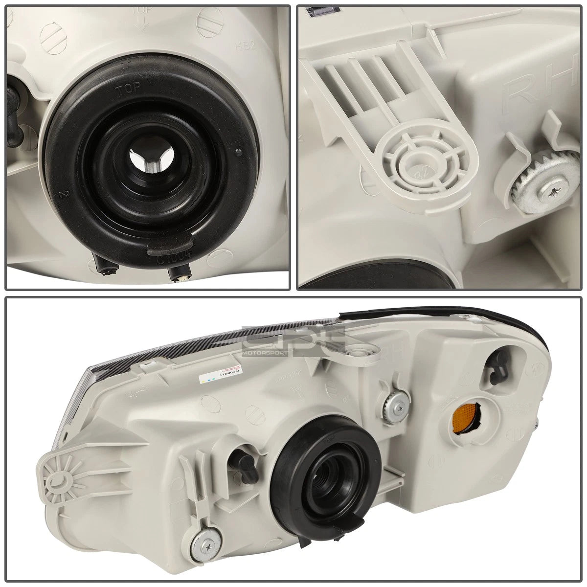 Pair of Smoked Housing Amber Corner Bumper Headlights for Accent (2000–2002)