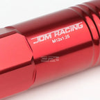 20x Open End M12x1.25 60mm Tall Red Aluminum Lug Nuts + Adapter