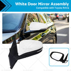 Left Side White Door Mirror for Toyota RAV4 (2013–2018) 5-wire
