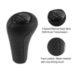 5 Speed Manual Gear Shift Knob for BMW (1 Pcs) Faux Leather Black