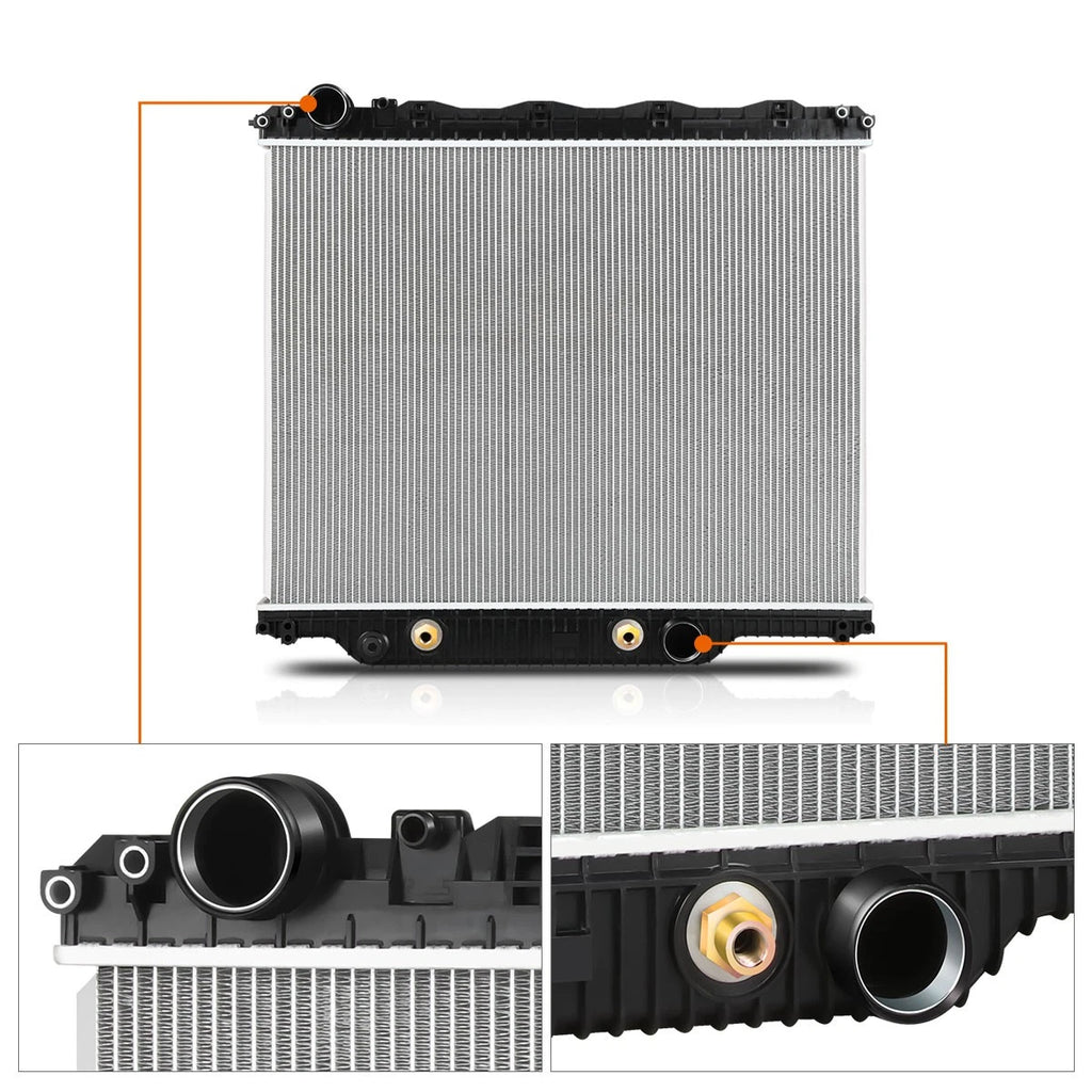 2X Aluminum Core Radiator for Mack CHU CV CHN GU5 GU4/Volvo VHD (2006–2014)