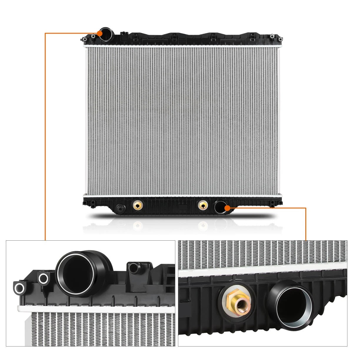 2X Aluminum Core Radiator for Mack CHU CV CHN GU5 GU4/Volvo VHD (2006–2014)