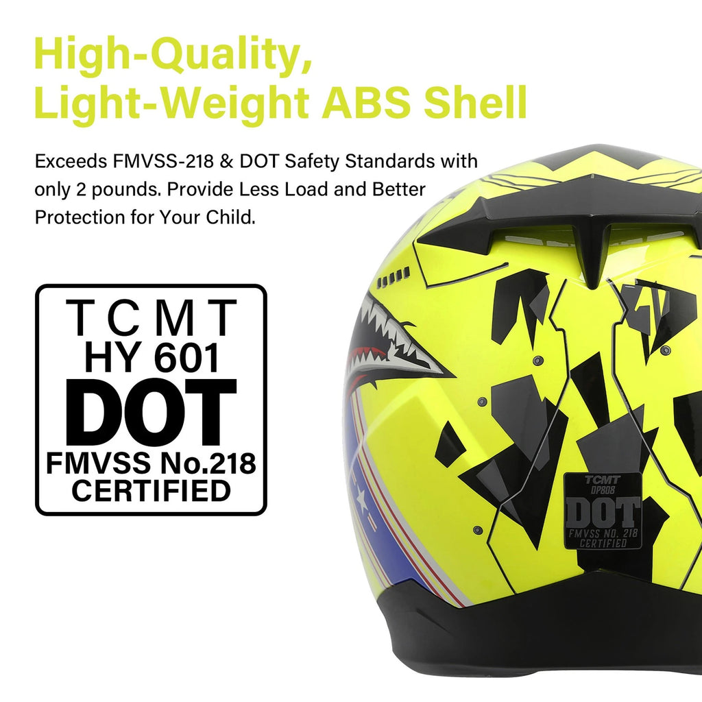 Youth Full Face Helmet for Motorcycle Offroad Dirt Bike (S-XXL)