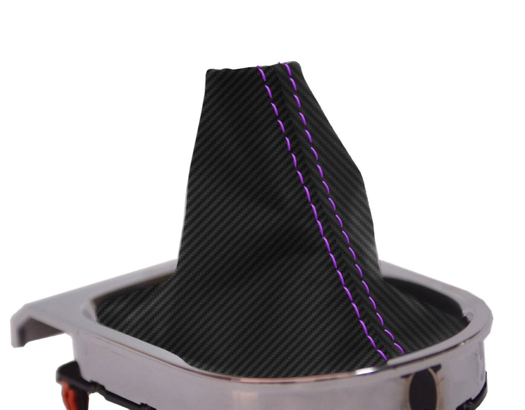Manual Shift Boot for Ford Mustang (2015–2020) Carbon Fiber Purple Stitch