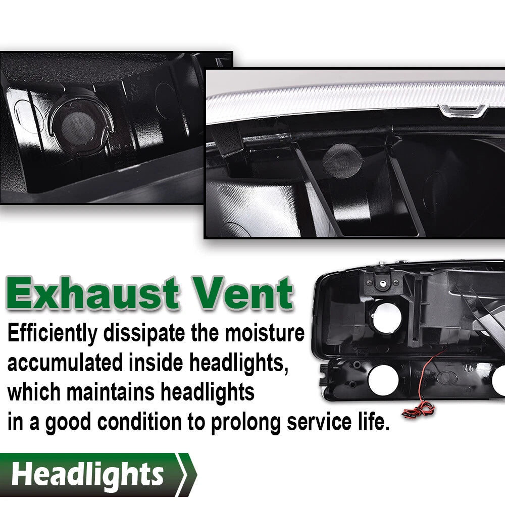 Smoke Amber LED DRL Headlights and Bumper Lamps for GMC Sierra/Yukon (1999–2007)