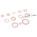 280pcs Solid Copper Crush Washers Assorted Seal Flat Ring Hardware Kit