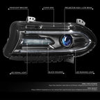 LED DRL Projector Headlight Driver Left for Dodge Charger (2015–2022)