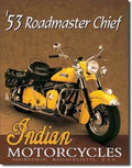 Vintage Replica Tin Metal Sign for Indian Motorcycle (1953)