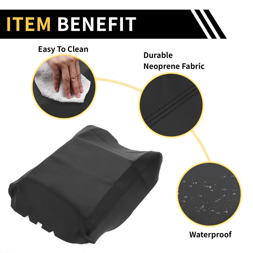 Console Pad Cover for Nissan Titan (2004–2014) Microfiber Leather Black