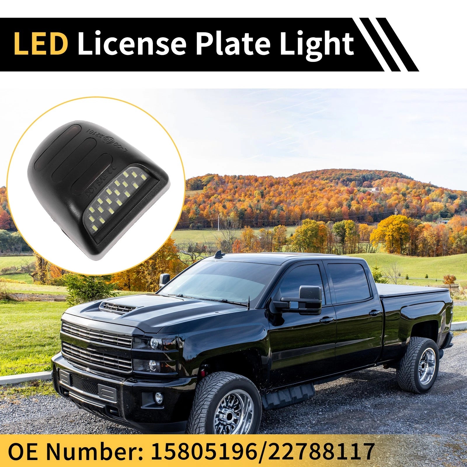 2X License Plate Light White Red for Chevrolet Silverado GMC 