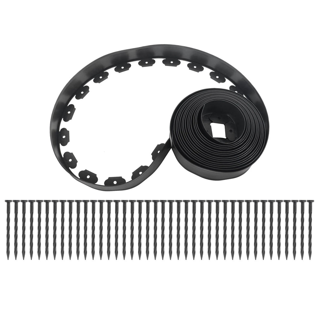 L-shaped Lawn Edging Kit for Garden with Anchoring Spikes