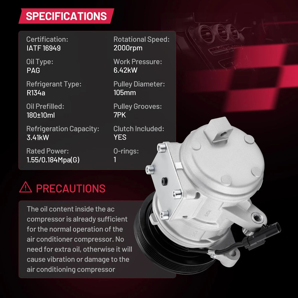 A/C Compressor for Jeep Grand Cherokee Wrangler (1999–2006)
