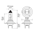 Set of 2 Hella Long Life Halogen Bulbs H7 (PX26d) 12V - 55W for High/Low Beam