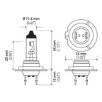 Set of 2 Hella Long Life Halogen Bulbs H7 (PX26d) 12V - 55W for High/Low Beam