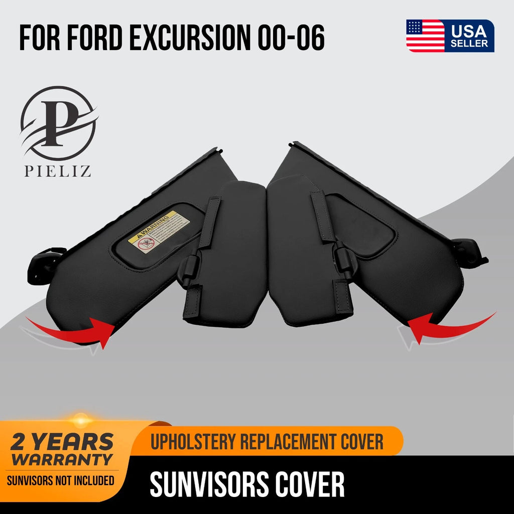 4PC Sunvisors Cover PVC Leather for Ford Excursion (2000–2006)