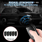 2X Black TPU Full Cover Keyless Entry Key Fob Protector for Jeep (2017-2024)