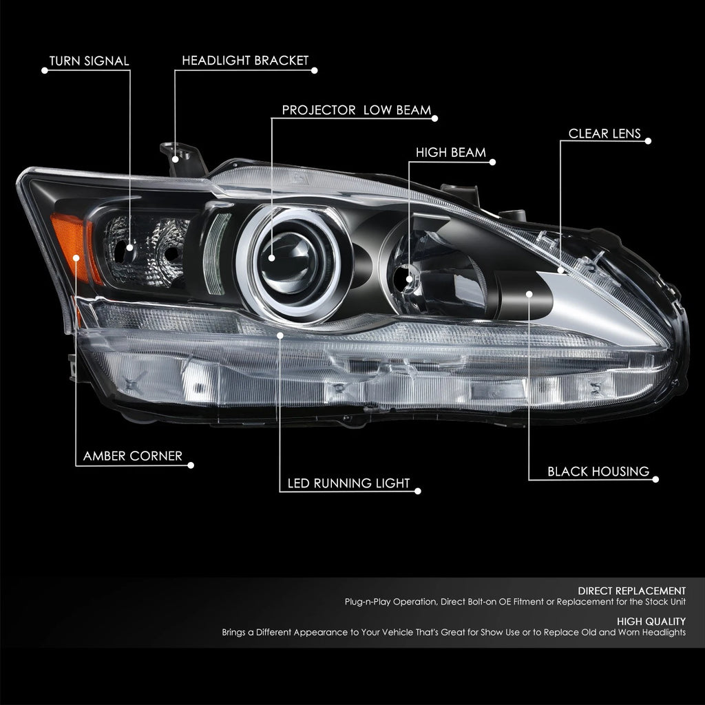 Right Passenger Side Projector Headlight for Lexus CT200H (2011–2017)