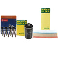 Set of 4 Mann Filters & 4 Denso U-Groove Spark Plugs for Audi A4 (2002–2008)