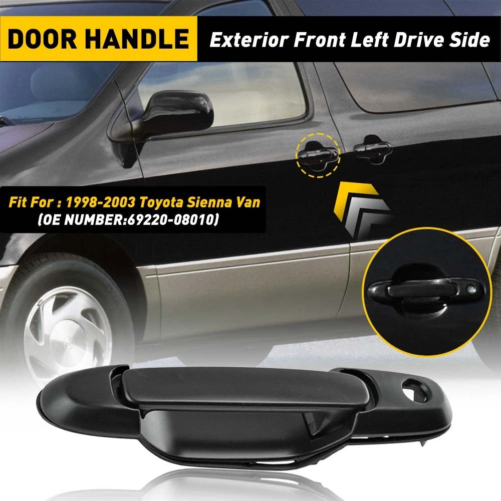 Left Front Outside Door Handle for Toyota Sienna (1998–2003) Black