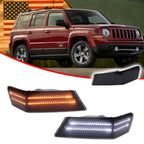 2X Smoke Switchback LED Turn Signal Blinker Corner Lights for Jeep Patriot (2007–2017)