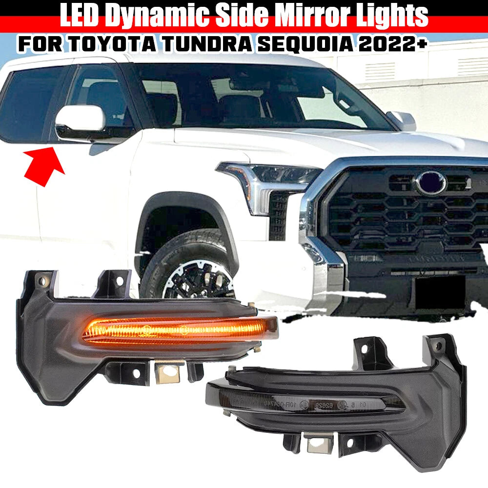 Dynamic Amber LED Side Mirror Turn Signal Light for Toyota Tundra Sequoia (2022–2023)