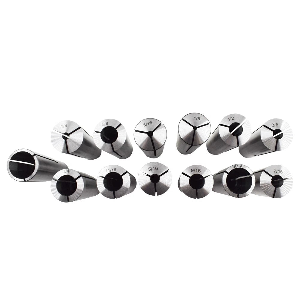 Set of 13 Morse Taper Collets 4MT for Various Applications (1/8" - 1")