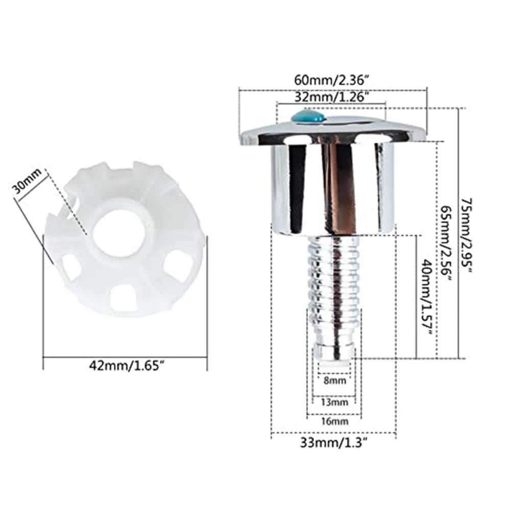 Toilet Flush Valve Button for Standard Toilets (Oval, 2 Inch)