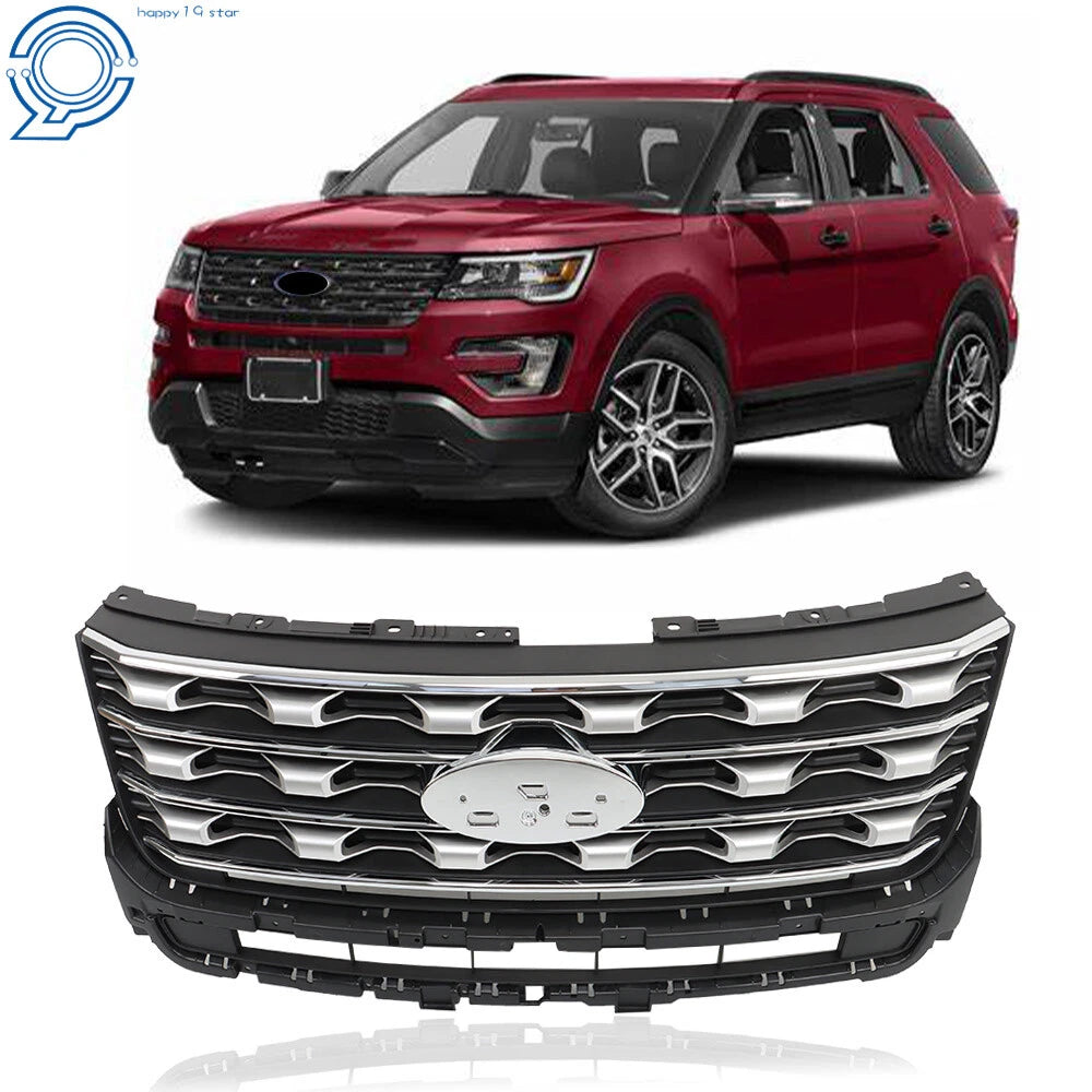 Chrome Front Bumper Grille for Ford Explorer (2016–2017)