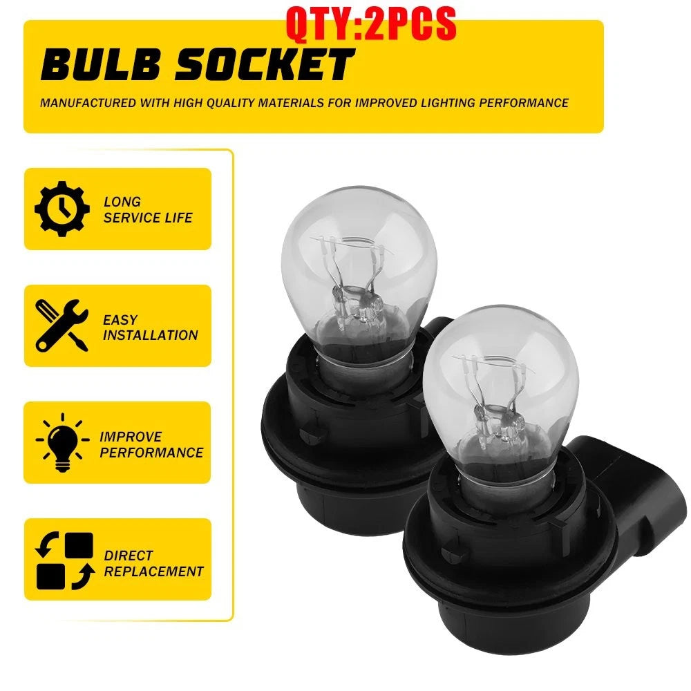 Set of 2 Front DRL Daytime Running Light Bulbs Sockets for Jeep Renegade (2014–2021)