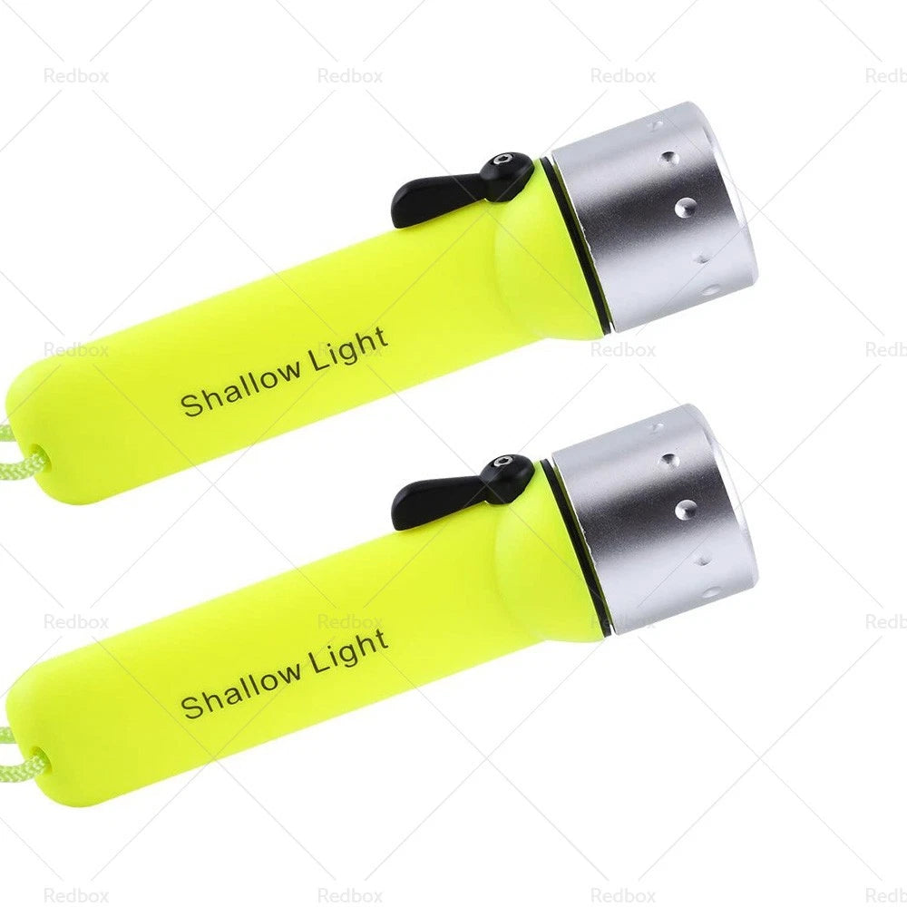 2X Waterproof LED Scuba Diving Underwater Flashlight Torch Lamp