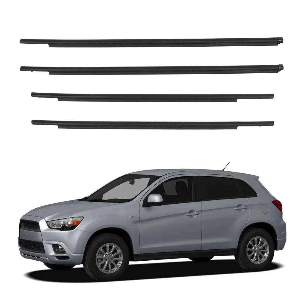 Set of 4 Door Window Weatherstrip Seal Belts for Mitsubishi Outlander Sport
