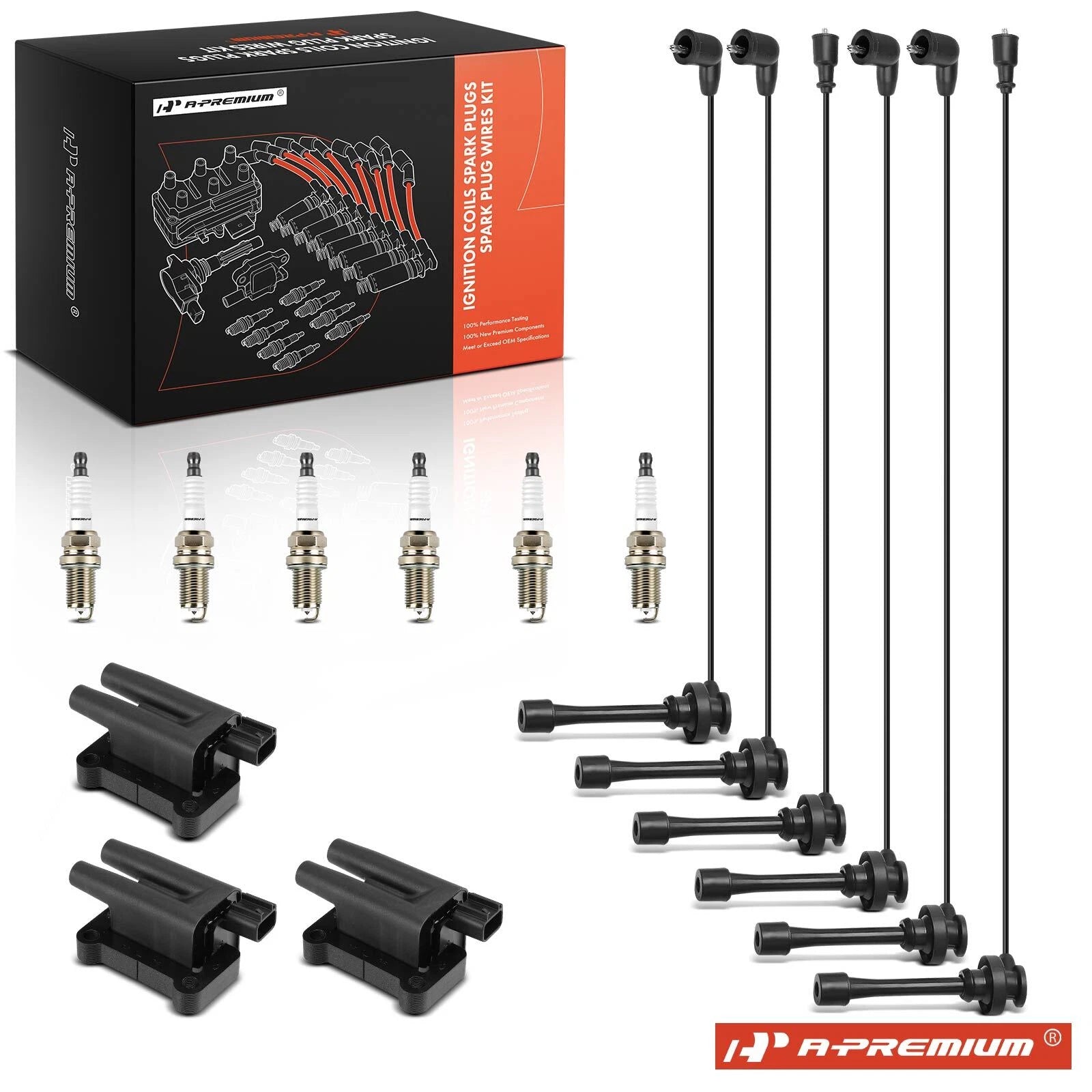 3X Ignition Coil & 6X Iridium Spark Plug Set for Mitsubishi 
