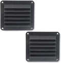 Black Square Nylon Louver Grille for Marine Air Vent Outlets (140mm x 123mm)