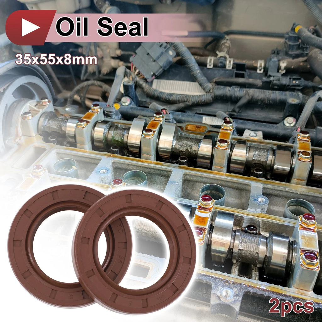 2X Oil Seal Rotary Shaft Seal FKM Rubber 35x55x8mm for Various Models