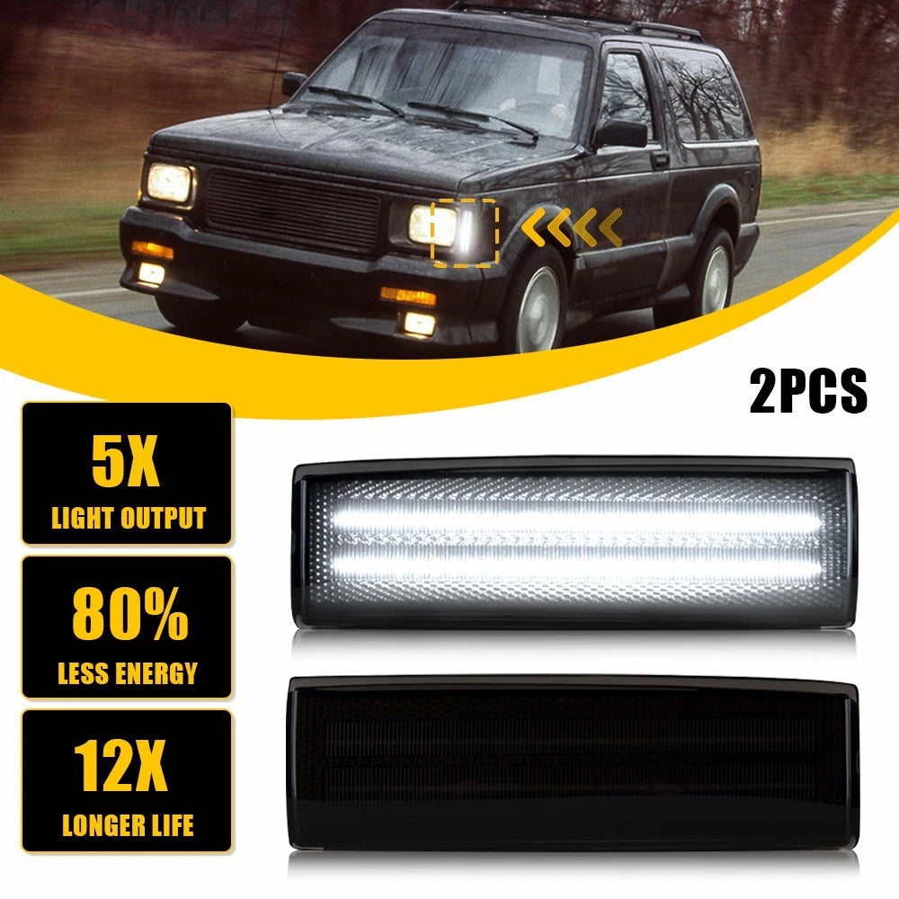 2X Smoked Lens Side Corner Marker Lights for Chevy S10 GMC Jimmy S15 (1994–2004)