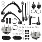 4WD Front Wheel Bearing + Upper Control Arm for Chevy Silverado GMC Sierra 1500 (2007–2018)
