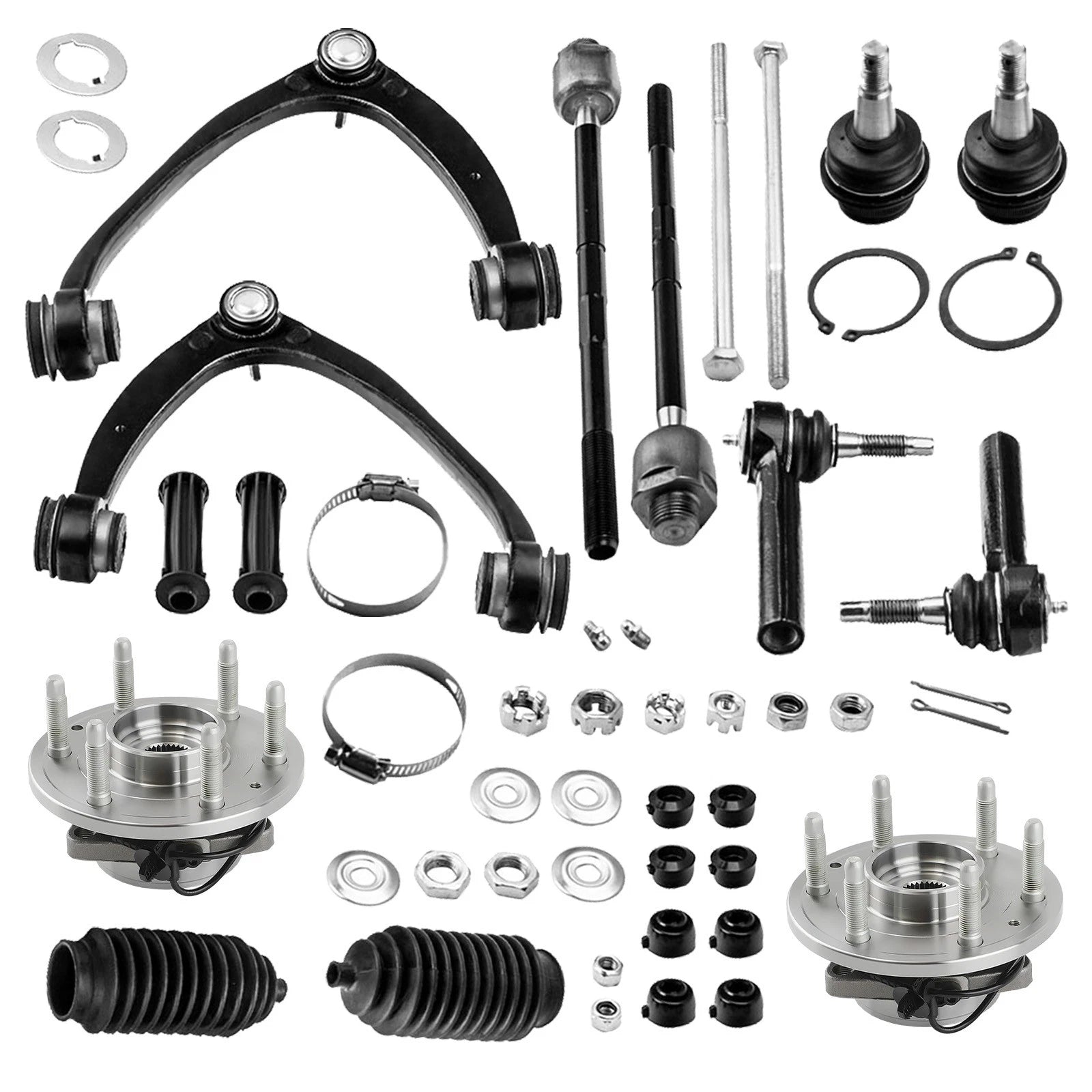 4WD Front Wheel Bearing + Upper Control Arm for Chevy Silverado GMC Sierra 1500 (2007–2018)