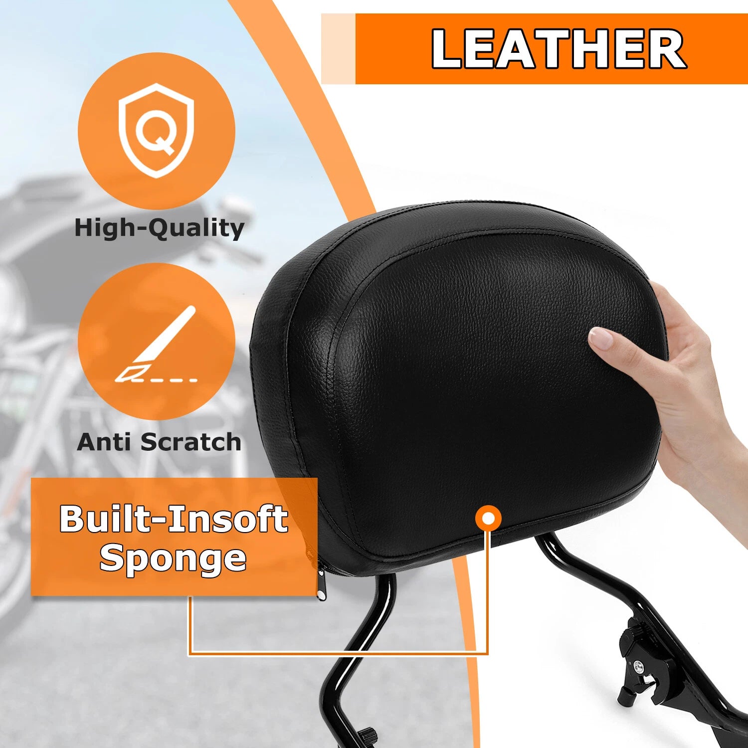 Black Backrest Sissy Bar with Stealth Rack for Harley Touring Street Glide (2009–2026)