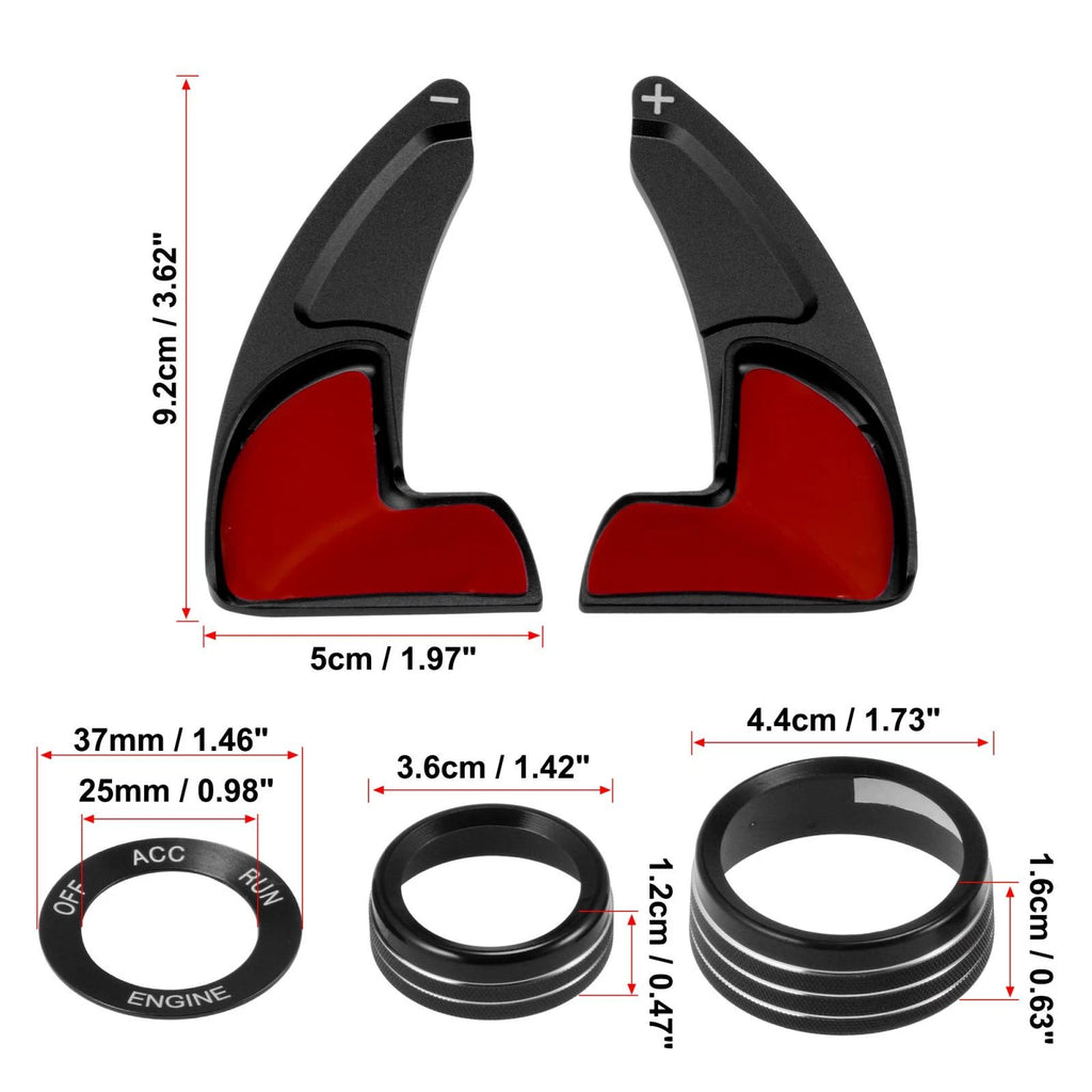 Steering Wheel Shift Paddle Extension Trim Set for Dodge Charger, Jeep 