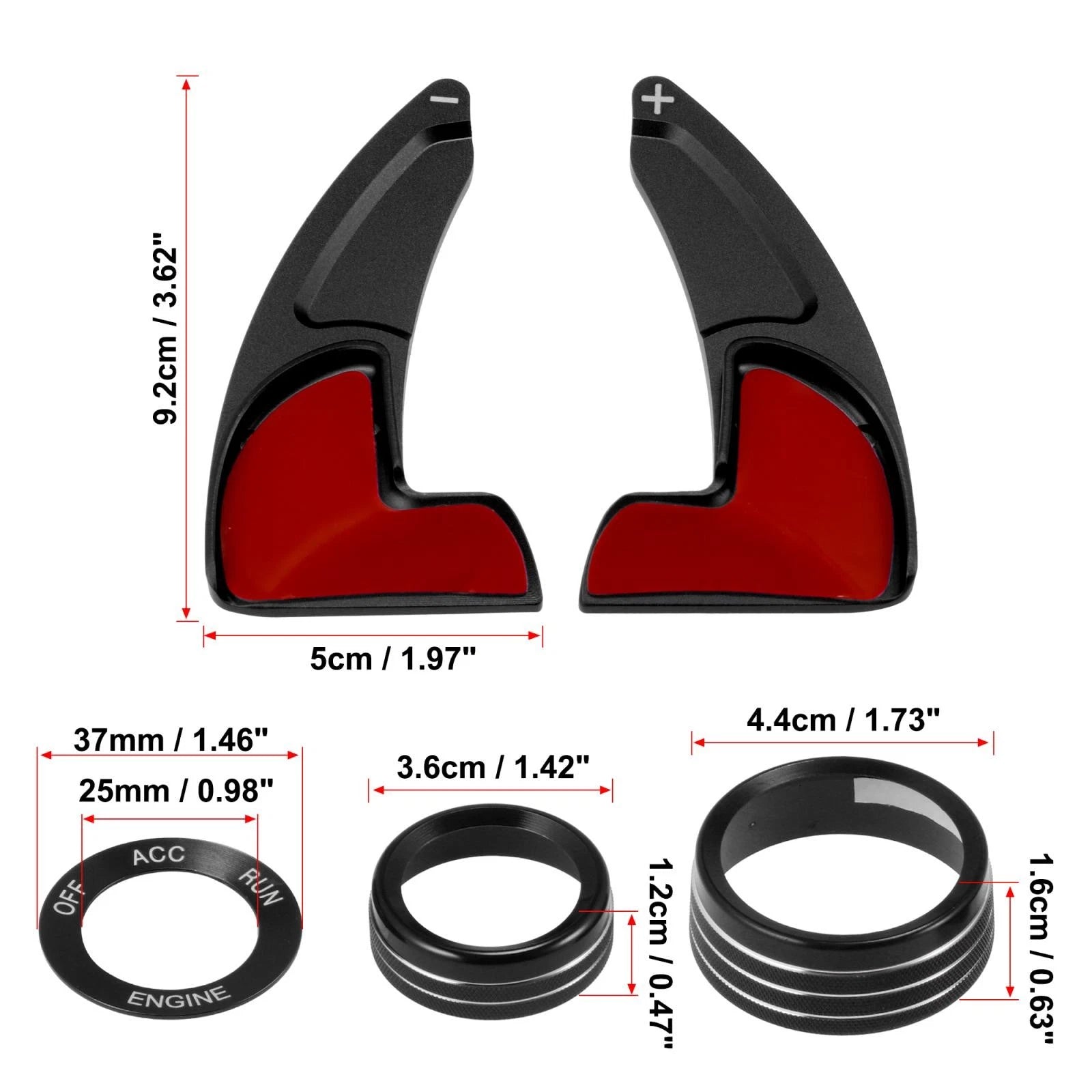Steering Wheel Shift Paddle Extension Trim Set for Dodge Charger, Jeep 