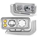 Full LED Halo Ring Projector Headlights for Peterbilt 359 379 389 (1981–2021)