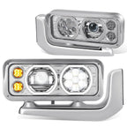 Full LED Halo Ring Projector Headlights for Peterbilt 359 379 389 (1981–2021)