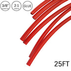 2:1 Heat Shrink Tubing 3/8" Red Waterproof Dual Wall (25FT)