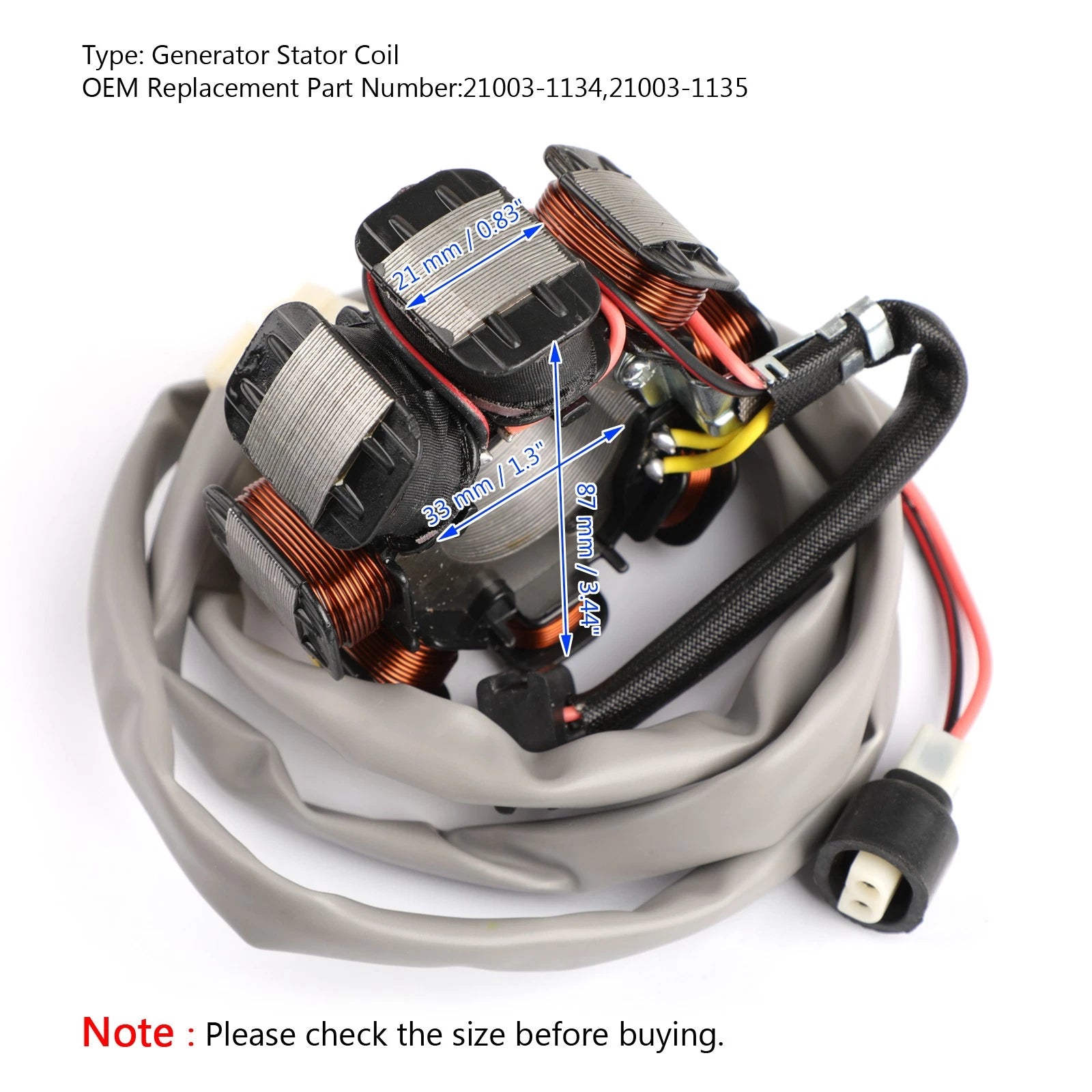 Stator Generator for Kawasaki KLF185A Bayou 185 (1985–1988) 21003-1134 21003-1135