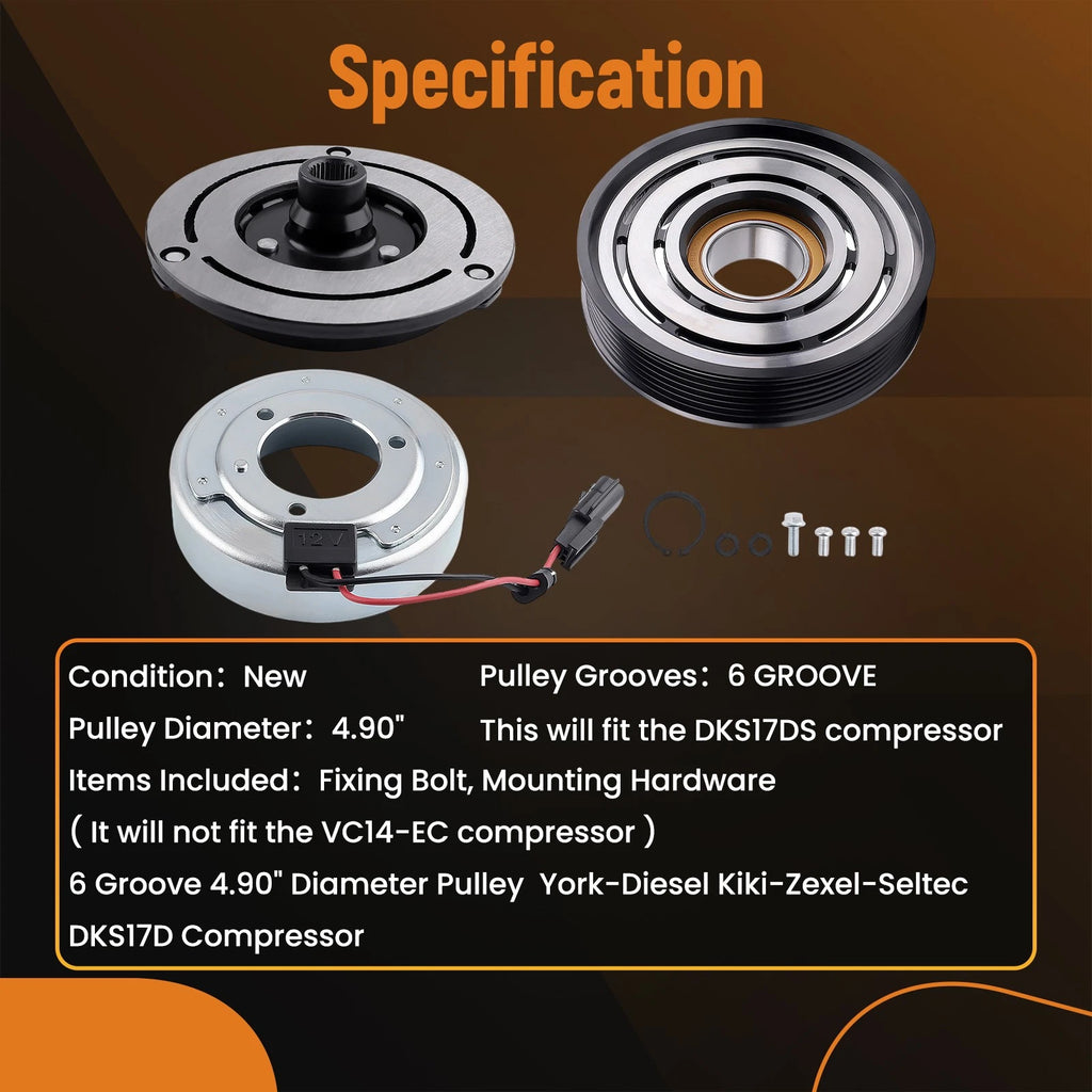 Compressor Clutch Assembly Kit for Nissan Rogue 2.5L (2008–2010) 92660JM01B