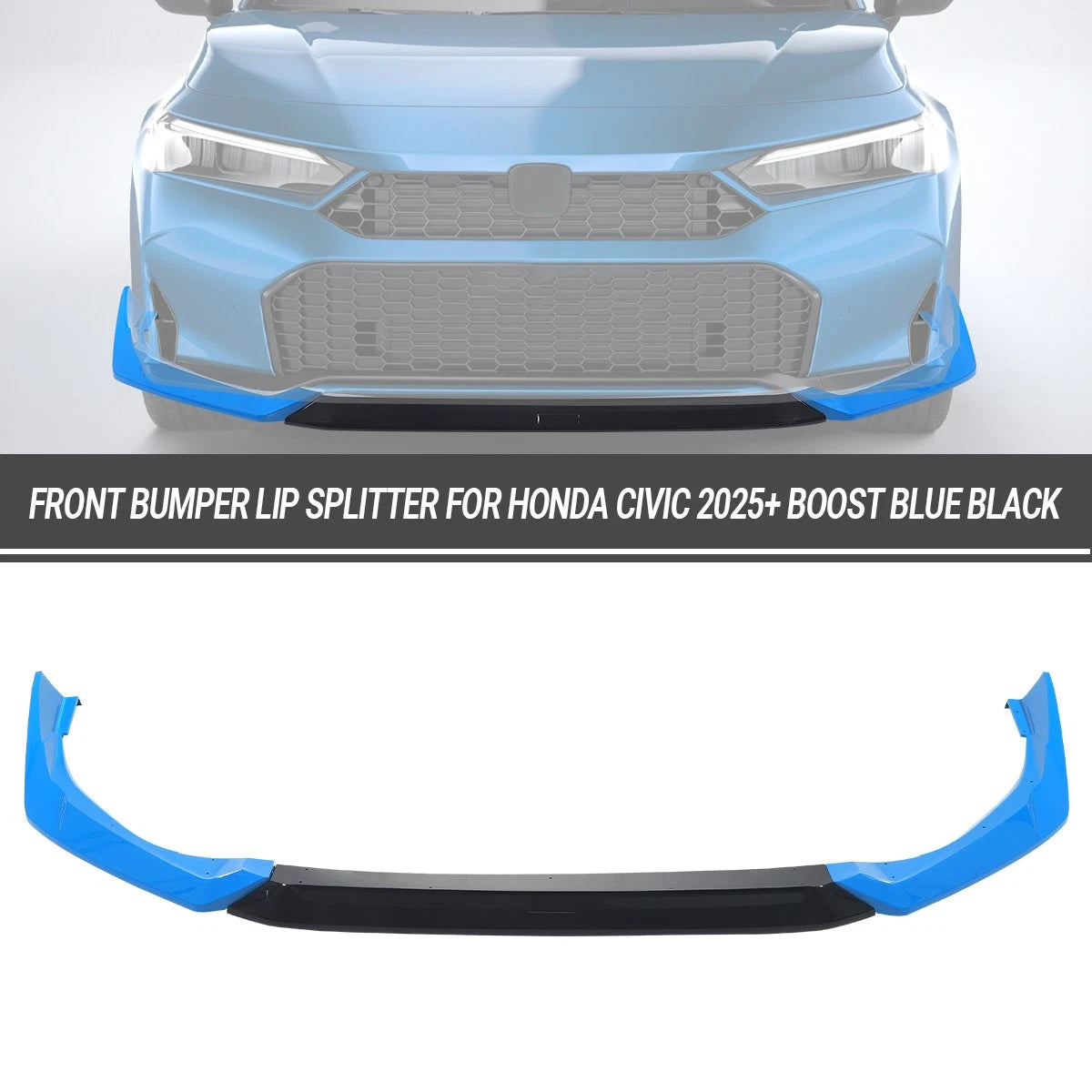 Front Bumper Lip Splitter for Honda Civic (2025) - Blue Black 2 Tone