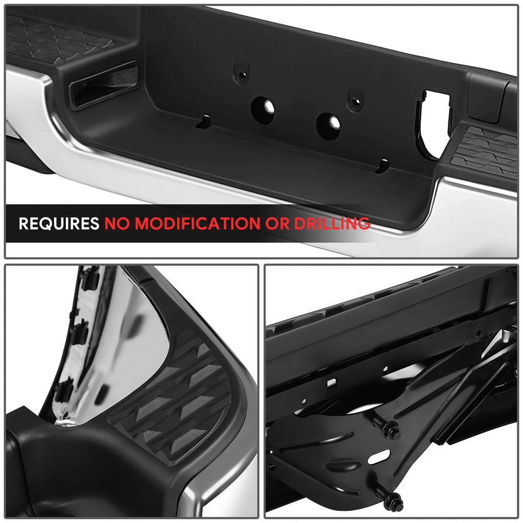 Dual Exhaust Chrome Rear Bumper Assembly for RAM 1500 (2019–2024)